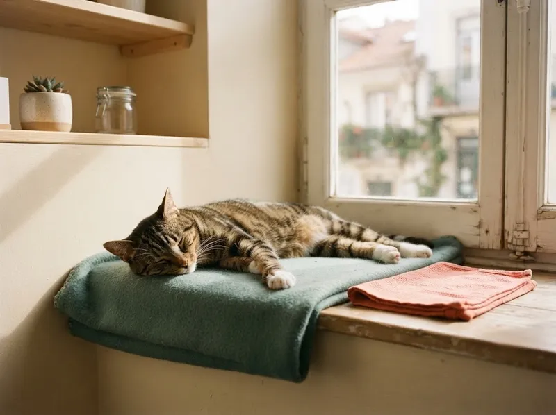 Gato a descansar depois do check-up